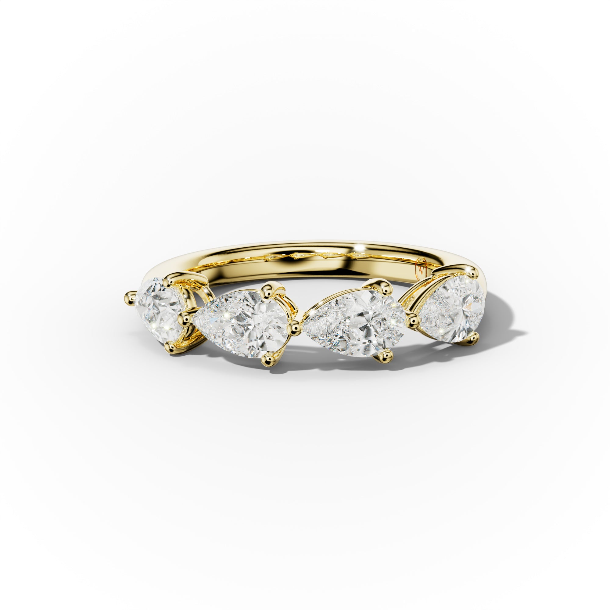 2.0 Carat East West Pear Shape Diamond Anniversary Band